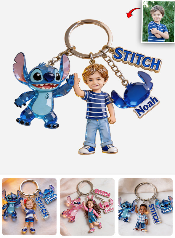 Ohana Custom From Photo - Personalized Ohana Premium Keychain With Charms