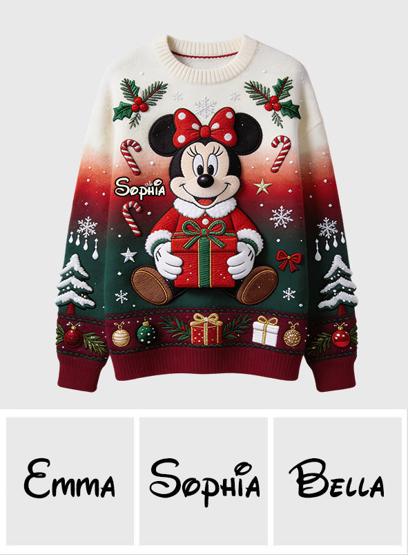 Merry Christmas - Personalized Mouse Ugly Sweater