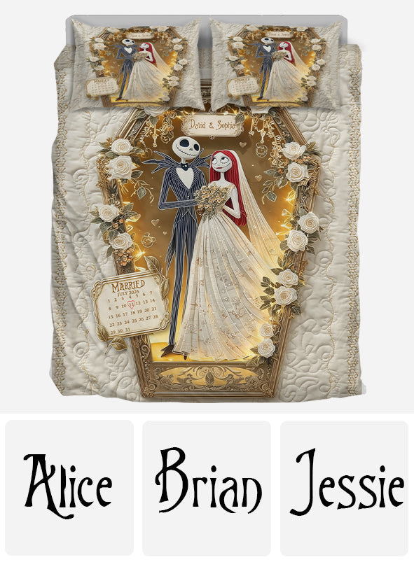 Horror Wedding Couple Custom Calendar - Personalized Nightmare Bedding Set