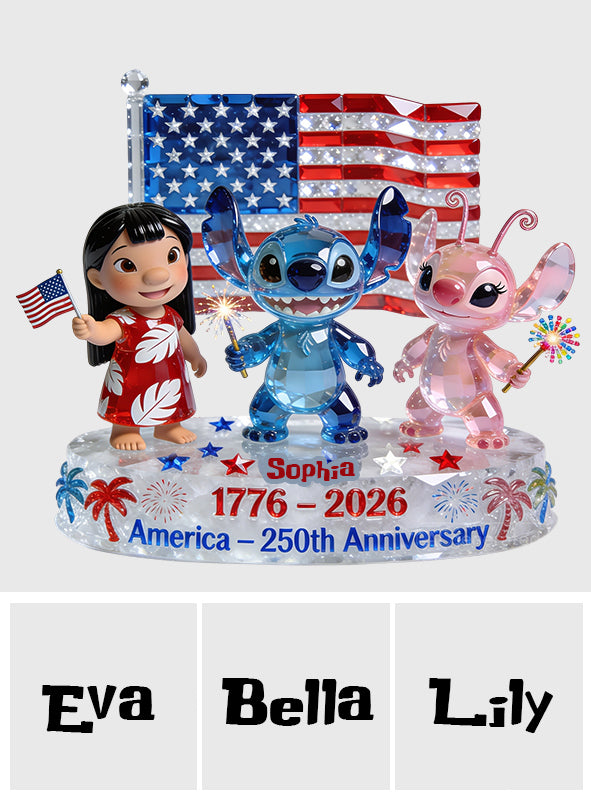 USA 250 Years Of Freedom - Personalized Ohana Custom Shaped Acrylic Plaque