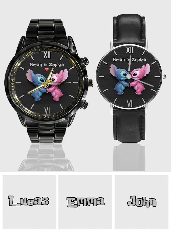 Couple Alien Ohana - Personalized Ohana Couple Hand Watch Set