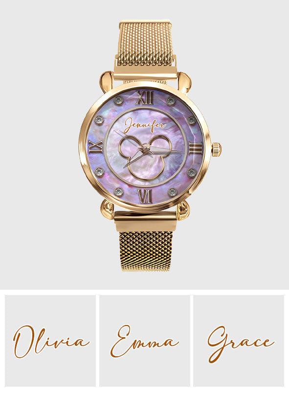Magical Mother Of Pearl - Personalized Mouse Women Hand Watch