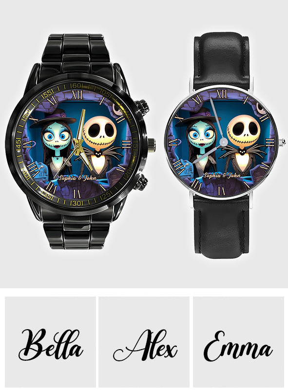 Nighttime Fantasy Couple Custom Name - Personalized Nightmare Hand Watch