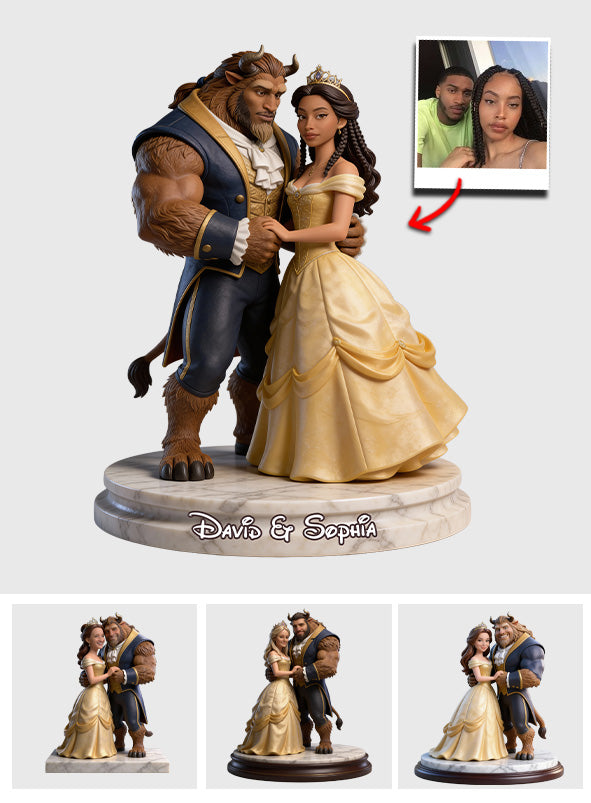Princess and The Beast Couple Gift Idea - Personalized Beauty And The Beast Custom Shaped Acrylic Plaque