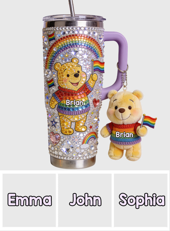 Love Is Love Pride Month - Personalized LGBT Support Tumbler With Plush Charm
