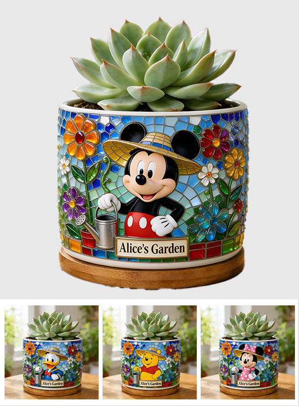 Love Gardening Cute Mouse Ears - Personalized Mouse Ceramic Plant Pot