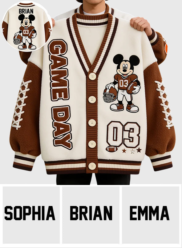 Game Day - Personalized Football Cardigan Sweater