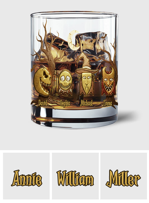 The Frightful Four in Gold - Personalized Nightmare Whiskey Glass