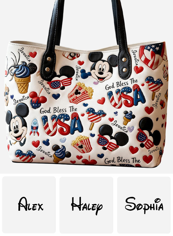 American Mouse Ears 4th of July - Personalized Mouse Tote Bag
