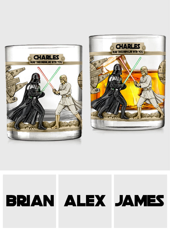 May The Drink Be With You - Personalized The Force Whiskey Glass