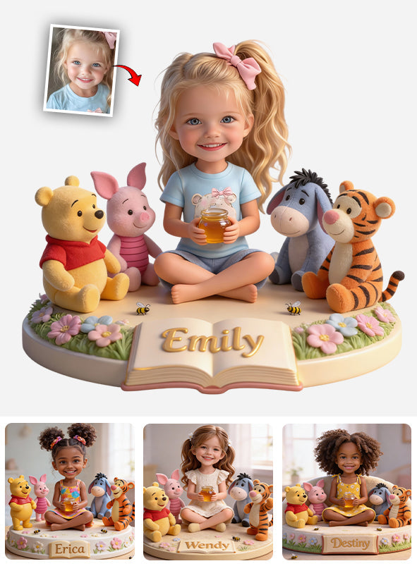 Custom Any Photo Friends - Personalized Yellow Bear Custom Shaped Acrylic Plaque