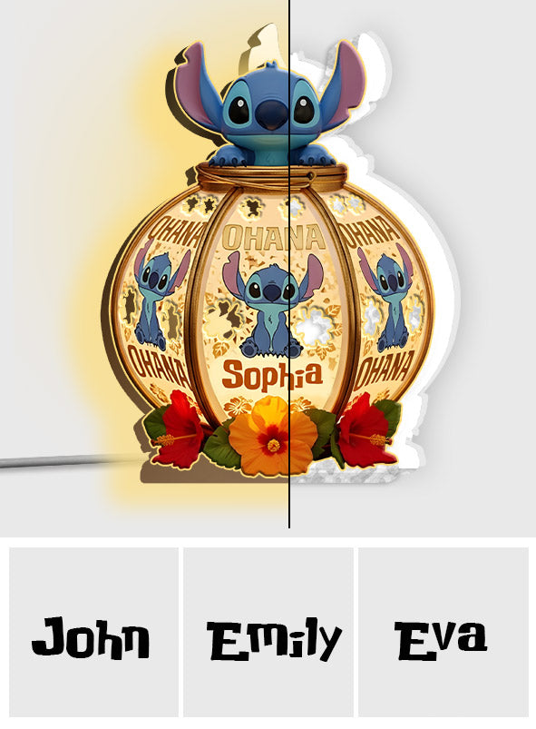 Ohana Means Family - Personalized Ohana Acrylic LED Night Light