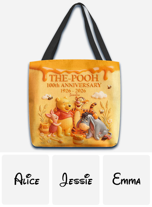 Honey Bear Celebrate 100th Anniversary - Personalized Yellow Bear Tote Bag