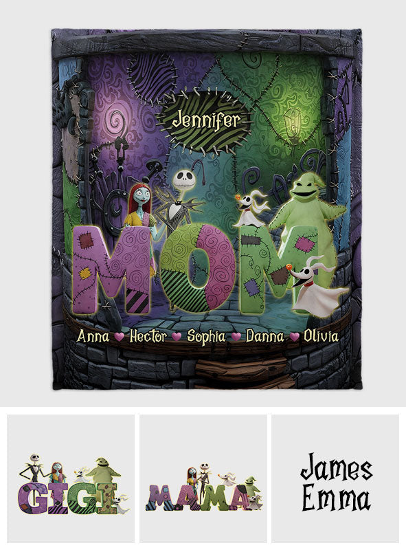 Nightmare Family Christmas Gift for Mom, Nana, Gigi - Personalized Blanket