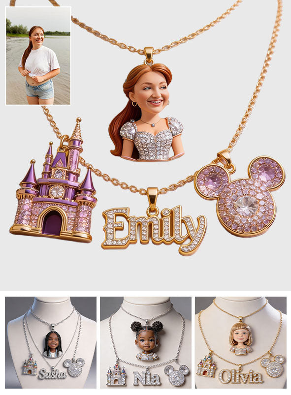 Magical Castle, Custom From Photo - Personalized Dream Trip Metal Necklaces With Pendants