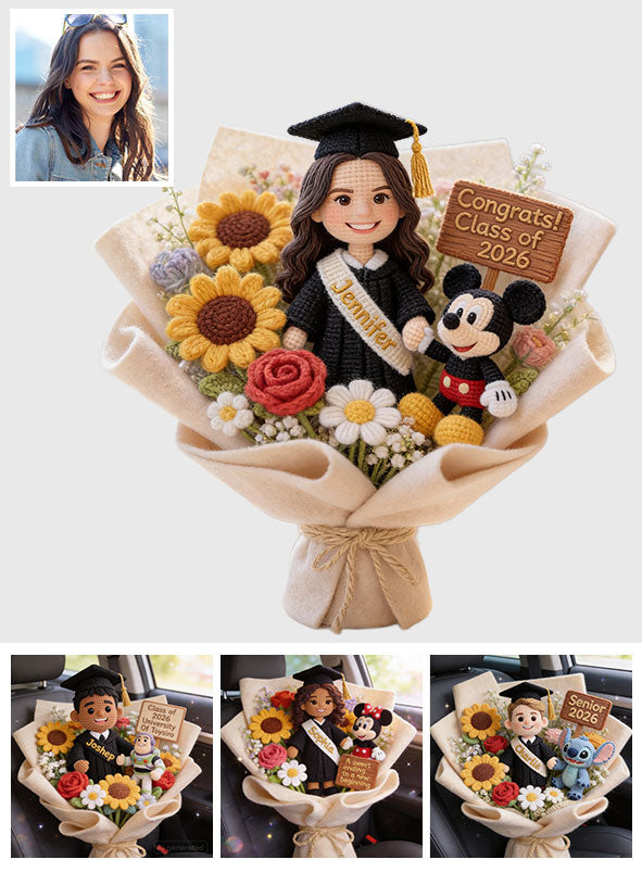 Magical Graduation Bouquet Of Dream - Personalized Graduation Premium Faux Fur Pillow