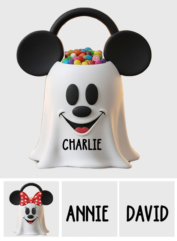 Perfect Trick Or Treat Halloween Gift For Kids - Personalized Mouse Wooden Desk Organizer