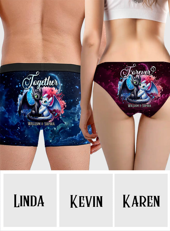 Dragon Couple - Personalized Couple Women Briefs & Men Boxer Briefs