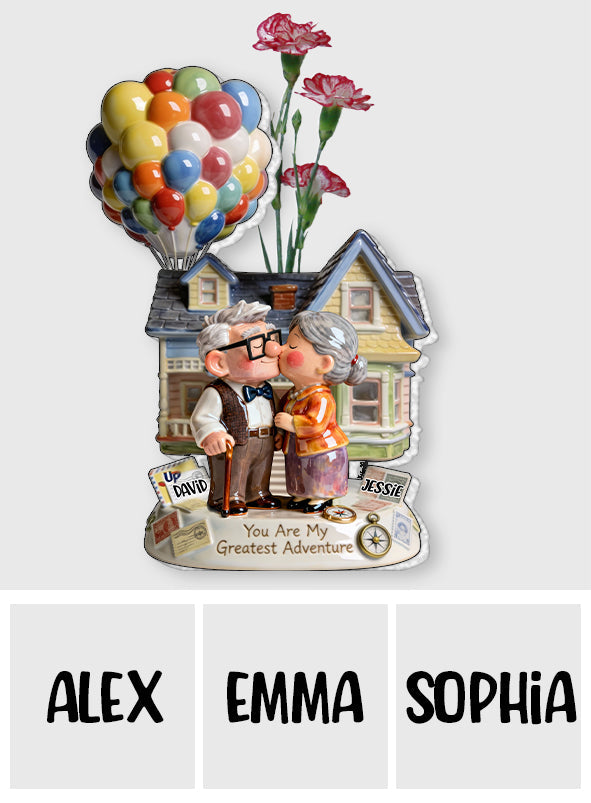 You Are My Greatest Adventure - Personalized Couple Custom Shape Acrylic Flower Vase