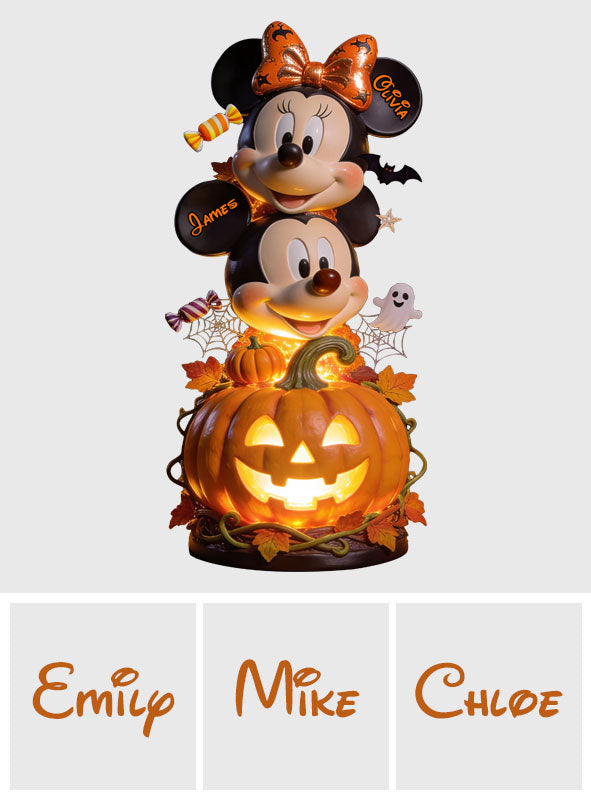 Happy Halloween Couple Gift - Personalized Mouse Acrylic LED Night Light