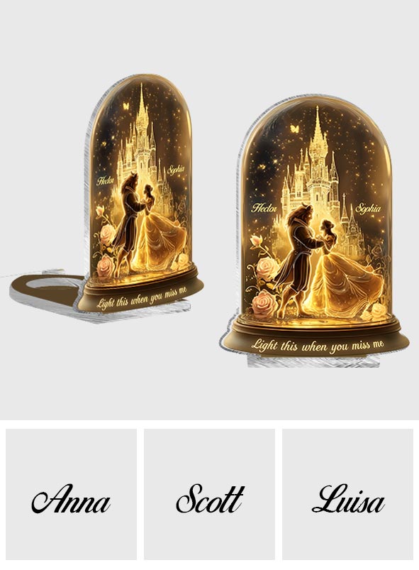 Light This When You Miss Me - Personalized Beauty And The Beast Candle Holder Sign