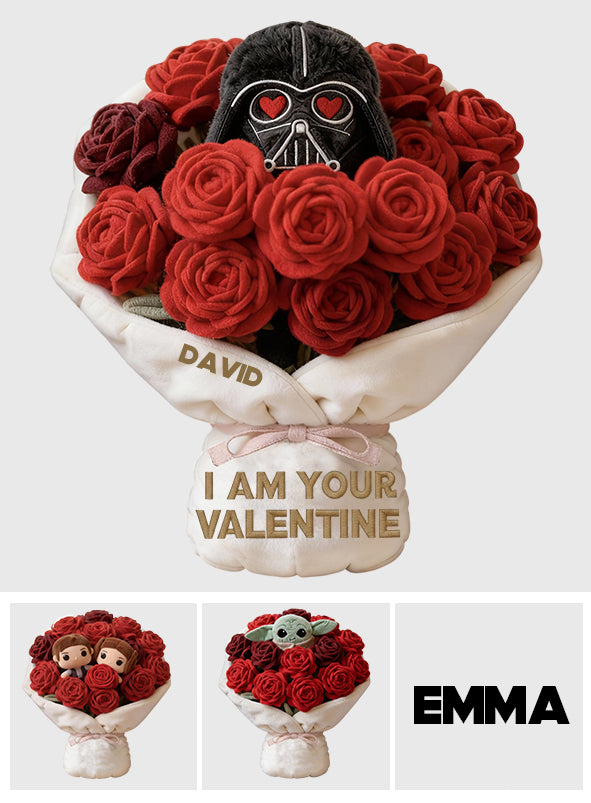 You're My Valentine - Personalized The Force Faux Fur Shaped Pillow