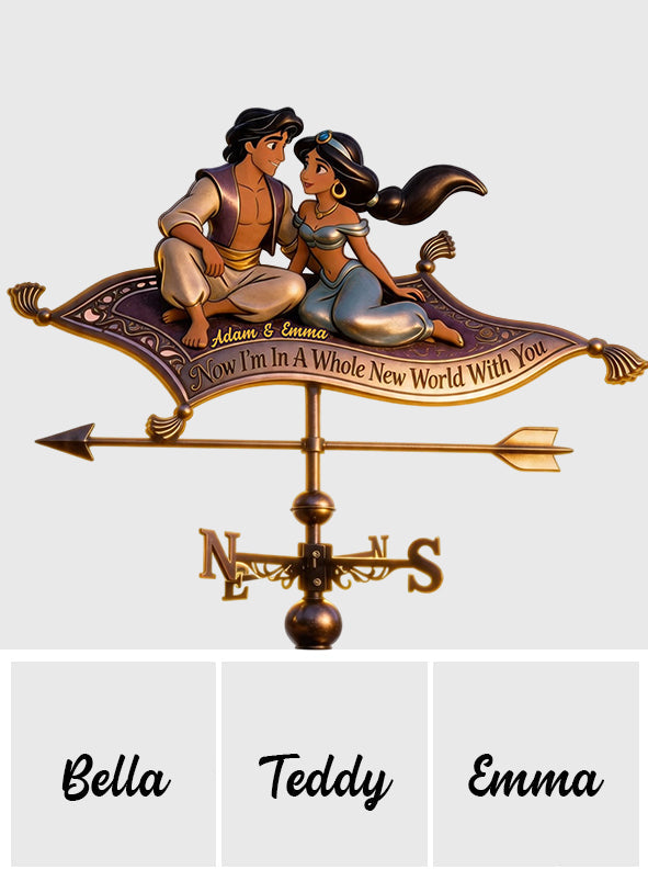 A Whole New World With You - Personalized Magic Lamp Weather Vane