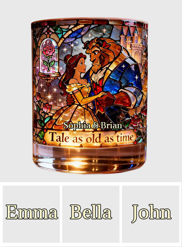 Romantic Fairy Tales - Personalized Beauty And The Beast Whiskey Decanter Set