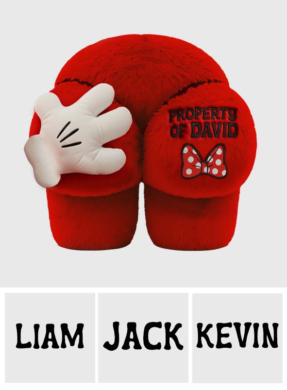 Property Of My Man - Personalized Mouse Faux Fur Shaped Pillow