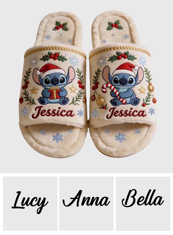 Merry Christmas - Personalized Ohana Open-Toe Slippers