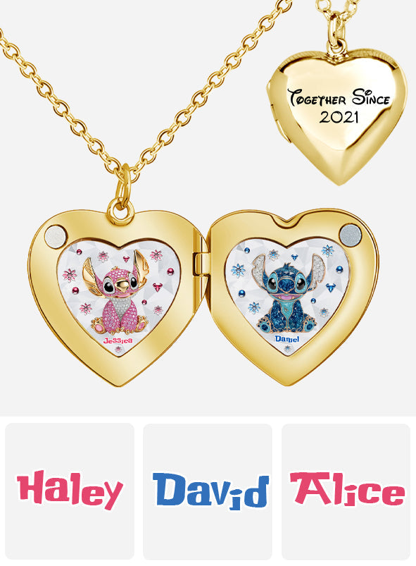 Ohana Couple Locket - Personalized Ohana Locket Pendant Necklace