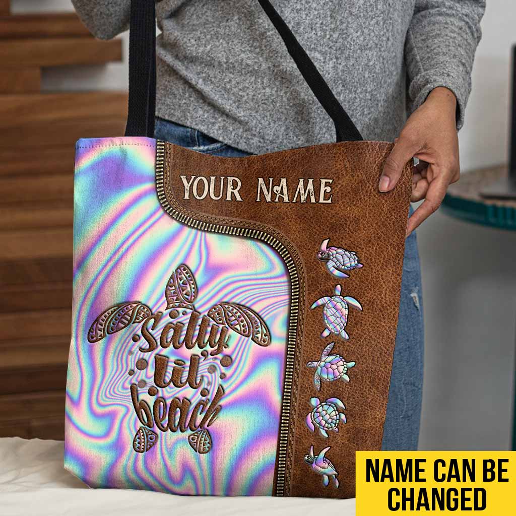 Salty Lil' Beach - Turtle Personalized Tote Bag