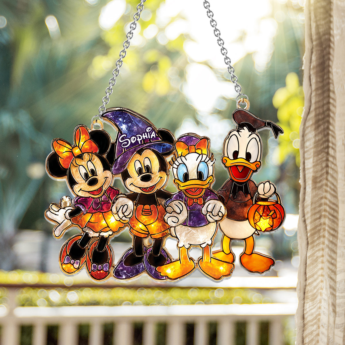 Hello Fall - Personalized Mouse Window Hanging Suncatcher Ornament