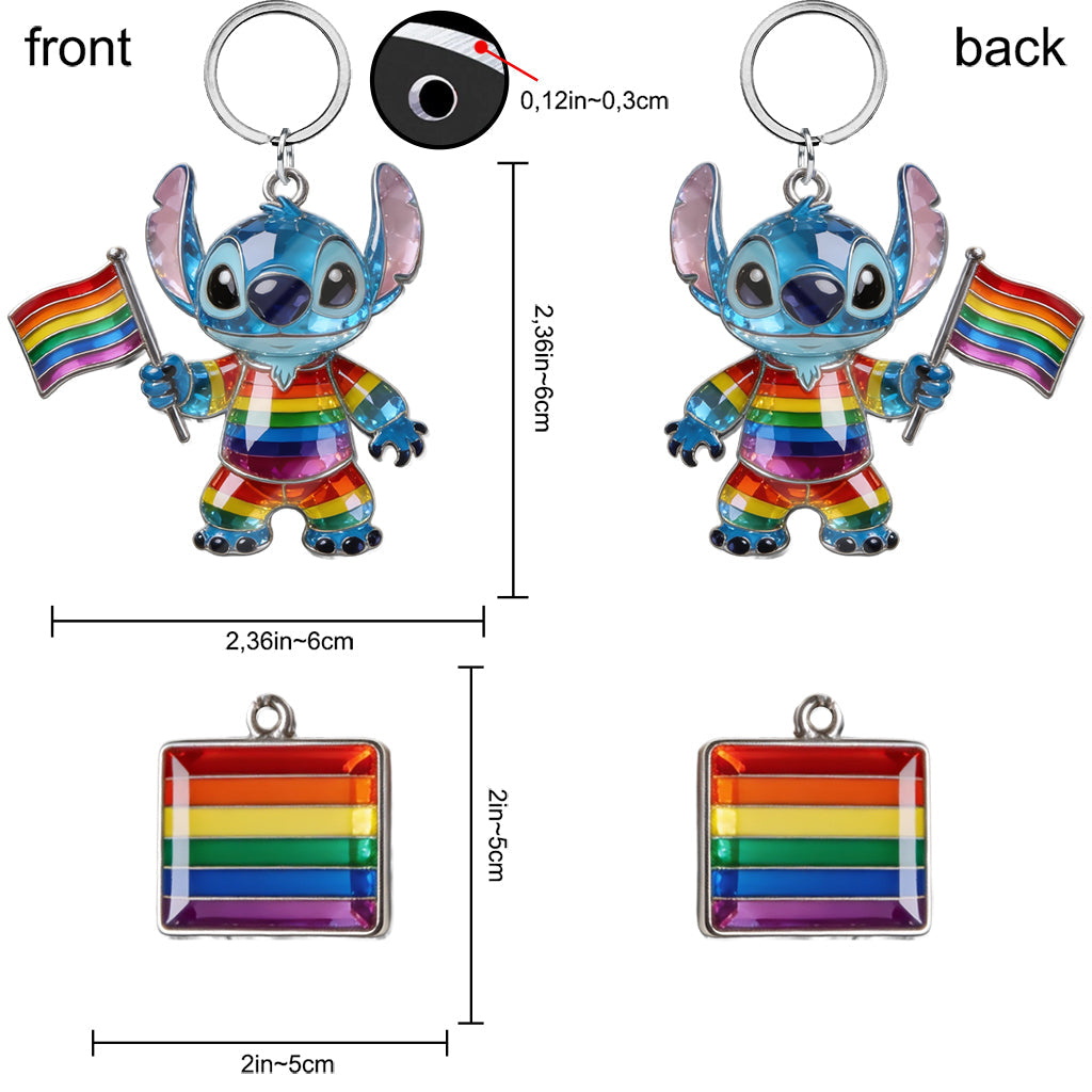 Love Is Love Pride Month - Personalized LGBT Support Premium Keychain With Charms