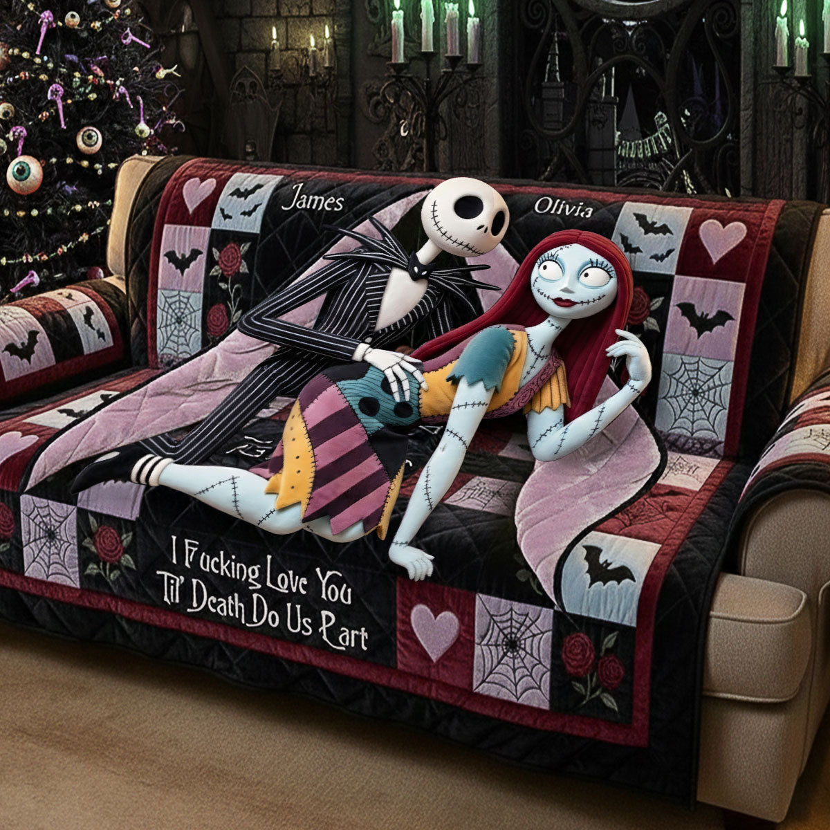 Gothic Romance - Personalized Nightmare Quilted Sofa/Couch Cover