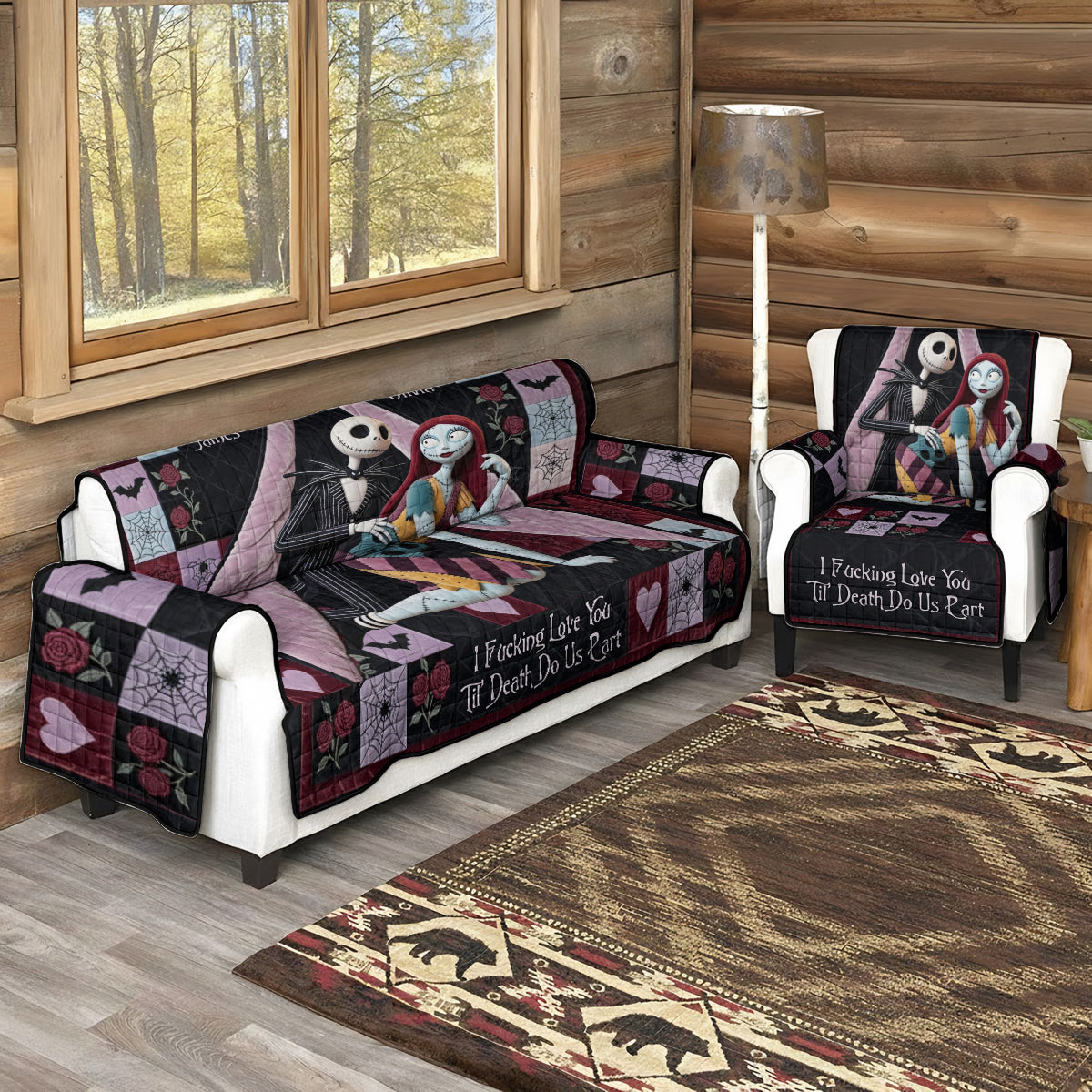 Gothic Romance - Personalized Nightmare Quilted Sofa/Couch Cover