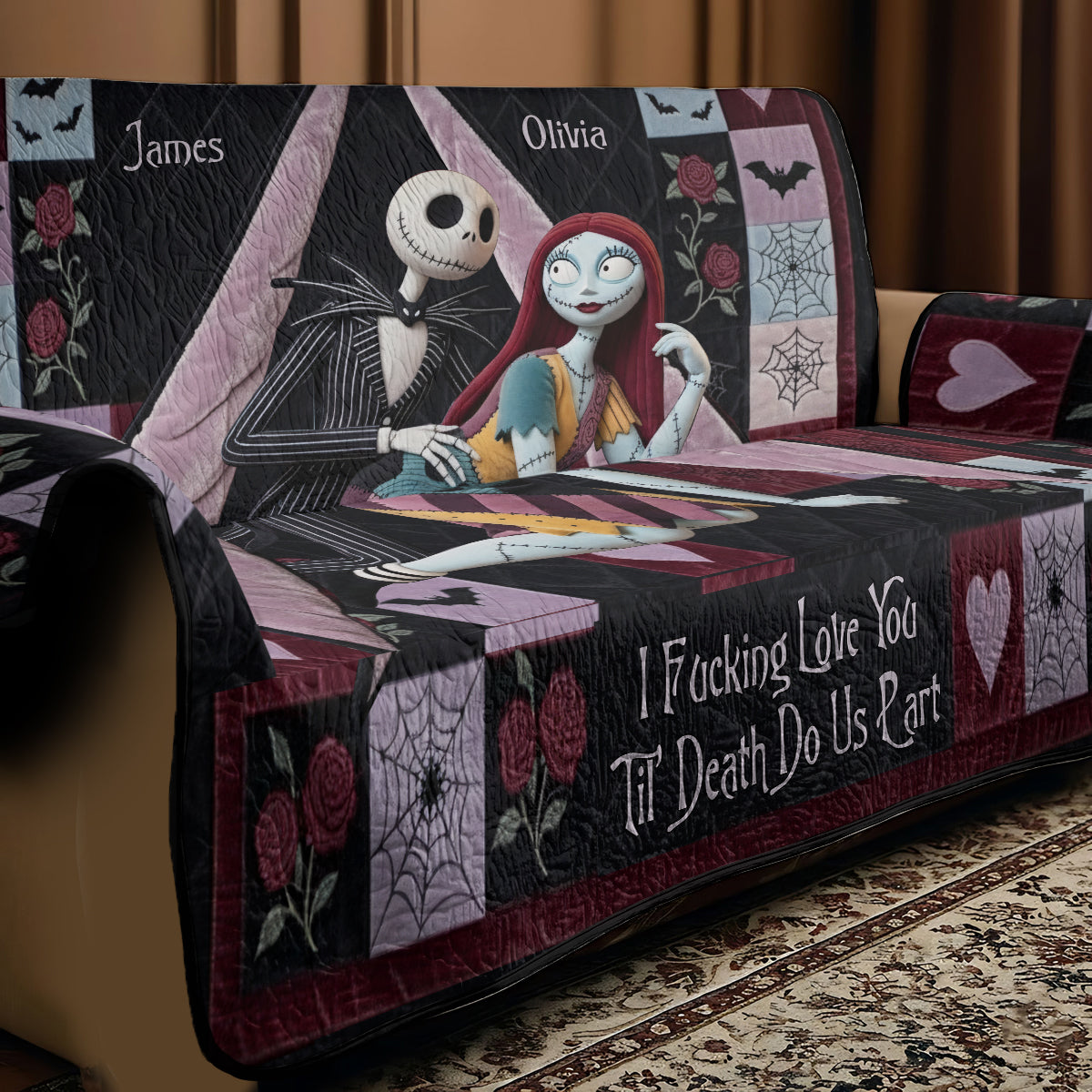 Gothic Romance - Personalized Nightmare Quilted Sofa/Couch Cover