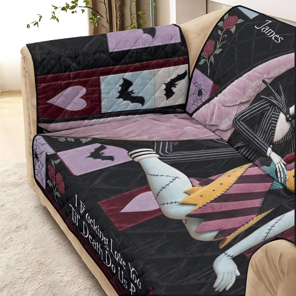 Gothic Romance - Personalized Nightmare Quilted Sofa/Couch Cover