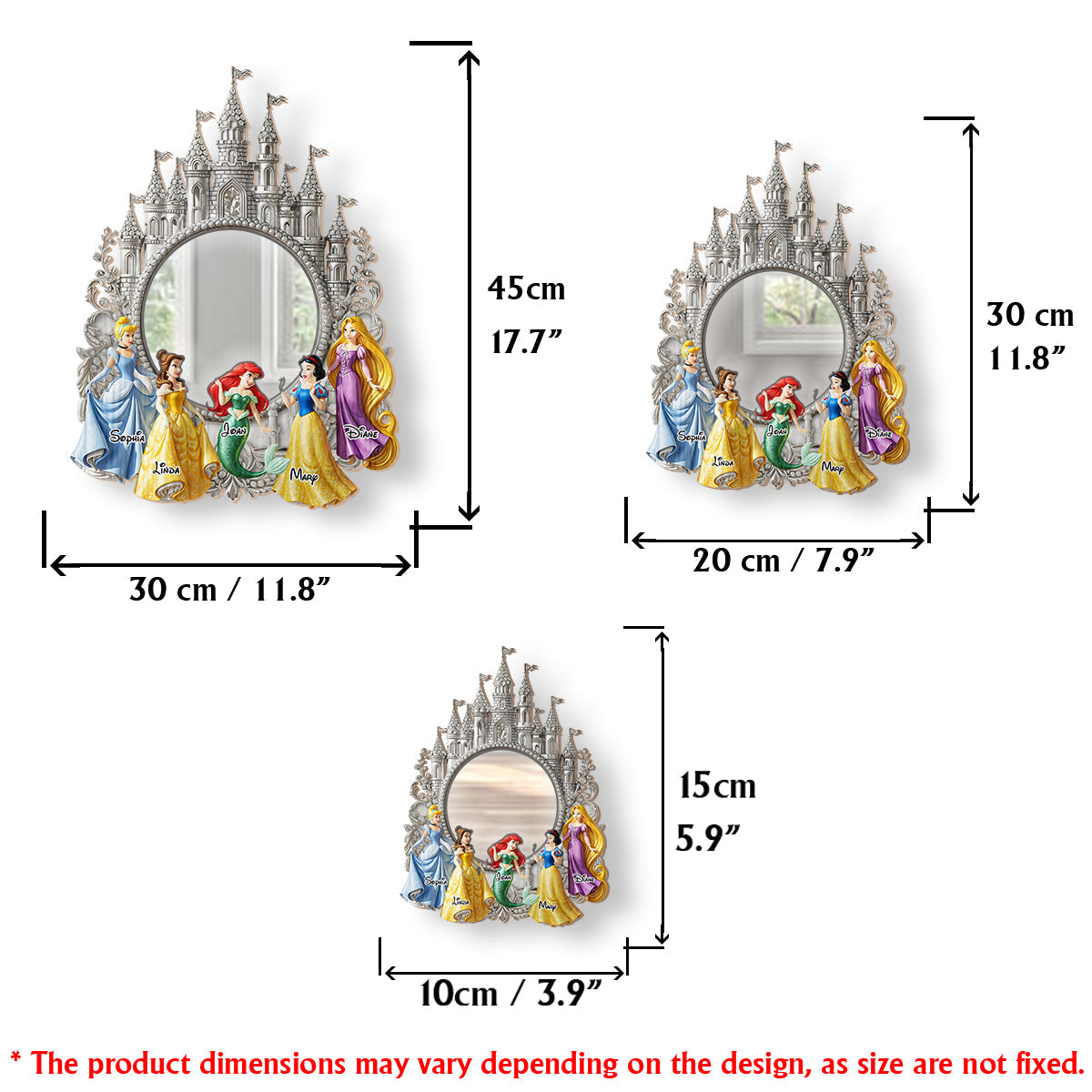 Magical Princess Castle - Personalized Mouse Wall Hanging Mirror