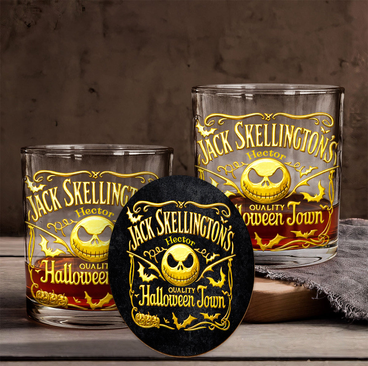 Christmas Gift for Dad, Husband - Personalized Nightmare Whiskey Decanter Set