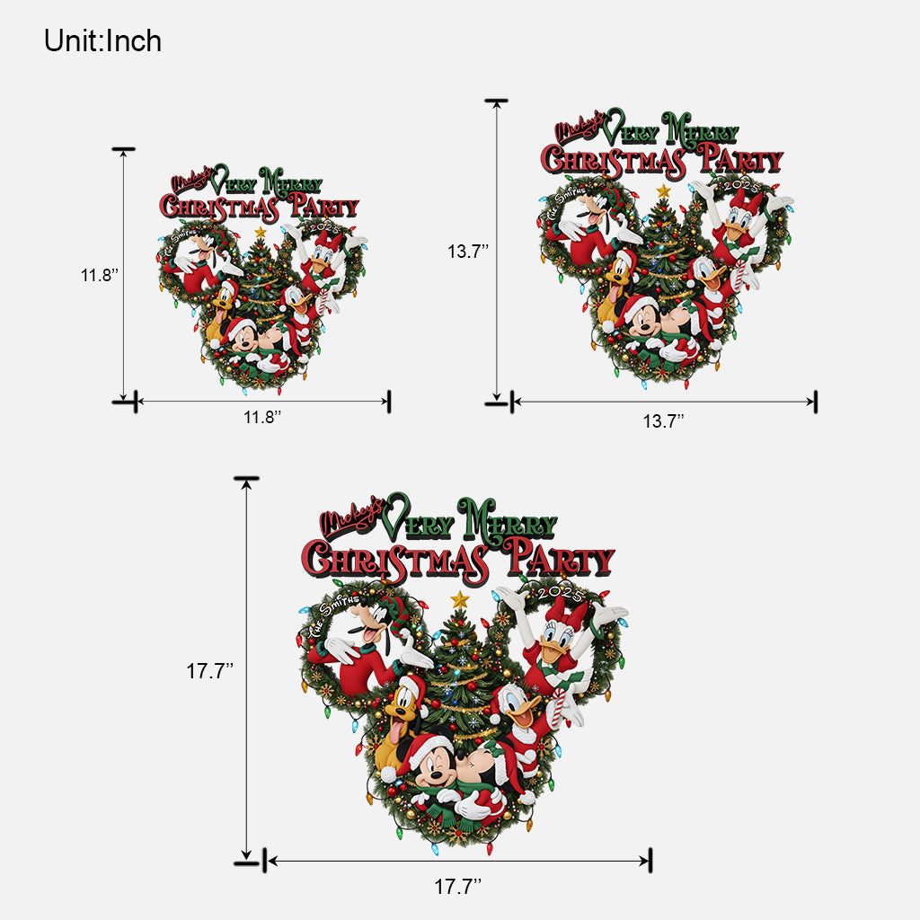 Very Merry Christmas Party - Personalized Mouse Custom Shaped Wood Sign