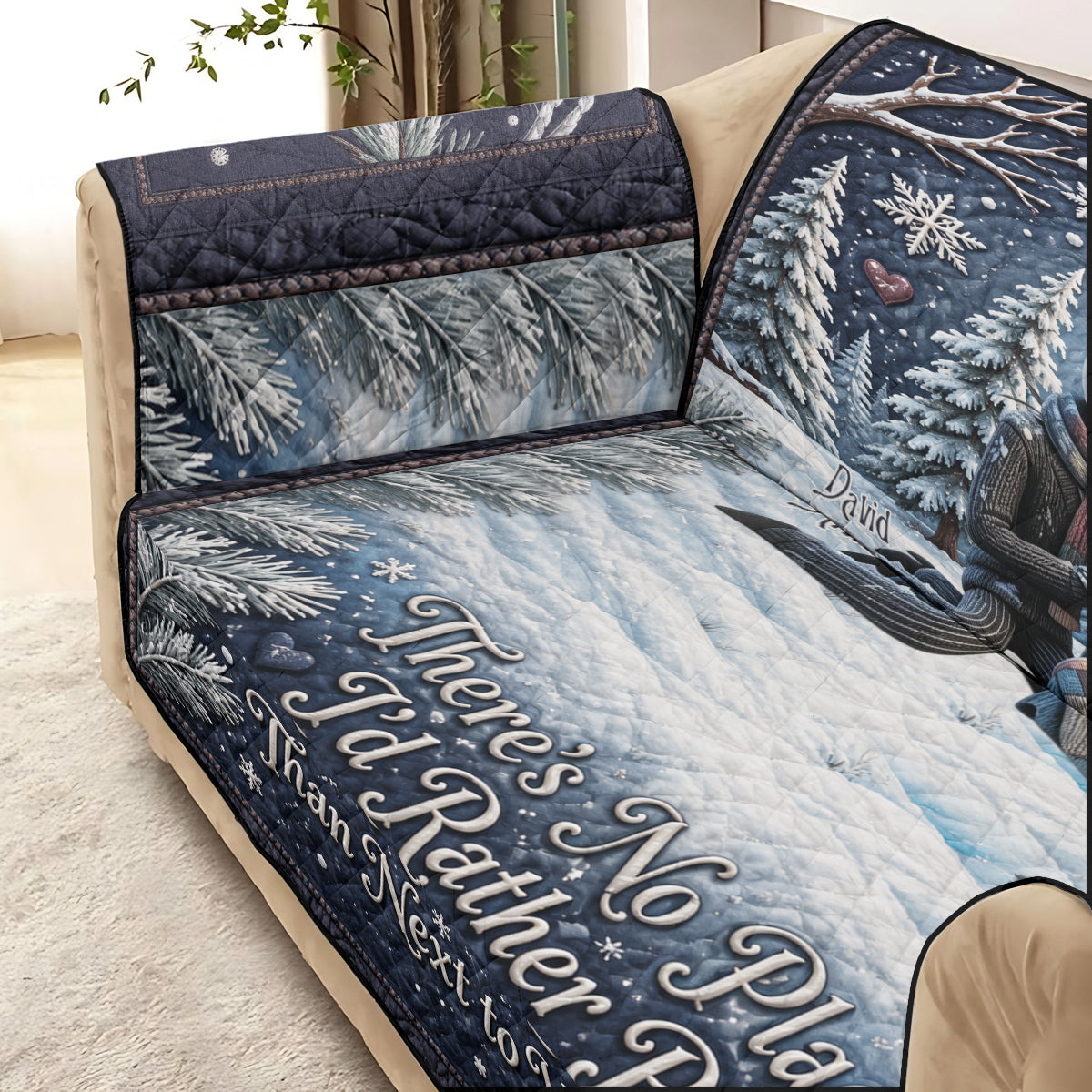 There’s No Place I’d Rather Be Than Next to You - Personalized Nightmare Quilted Sofa/Couch Cover