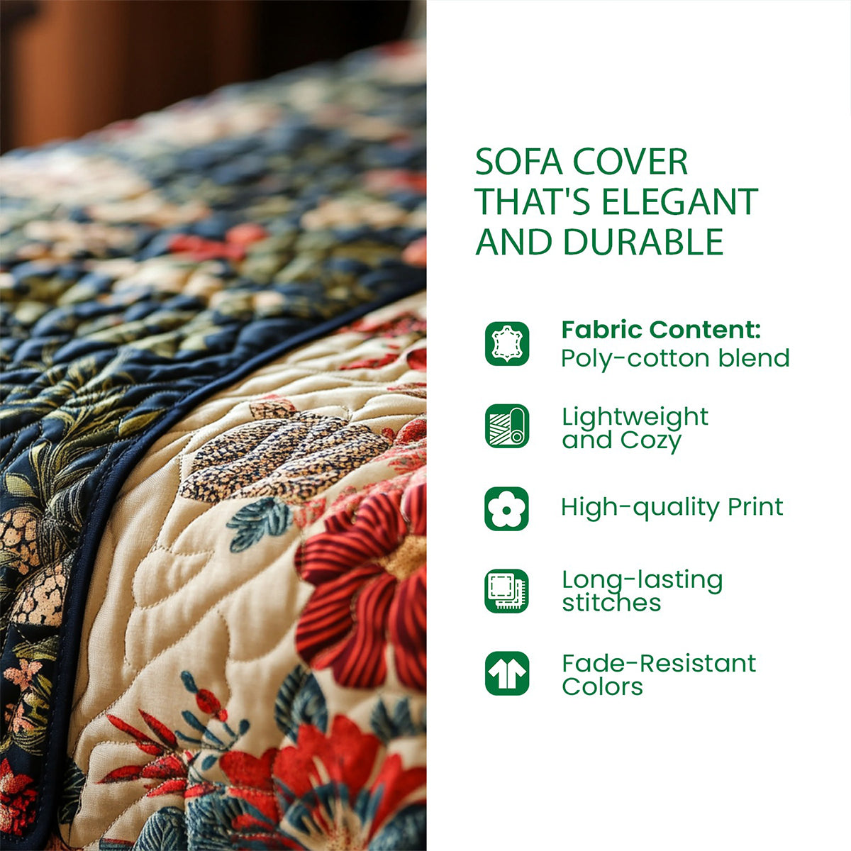 Gothic Love Patchwork - Personalized Nightmare Quilted Sofa/Couch Cover