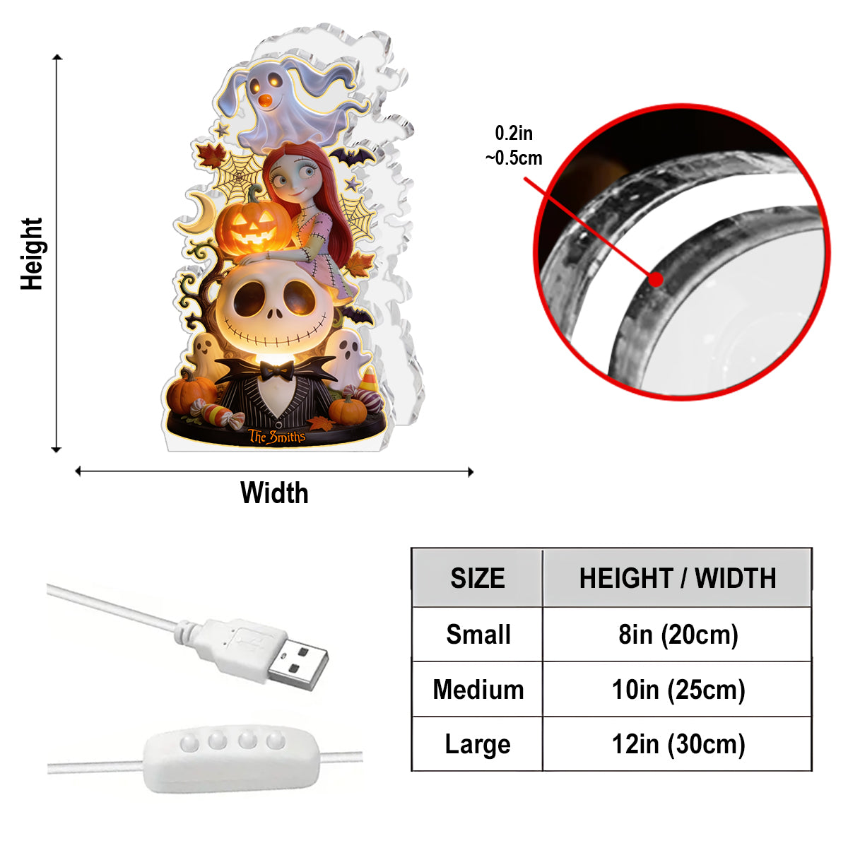 The Nightmare Halloween - Personalized Nightmare Acrylic LED Night Light