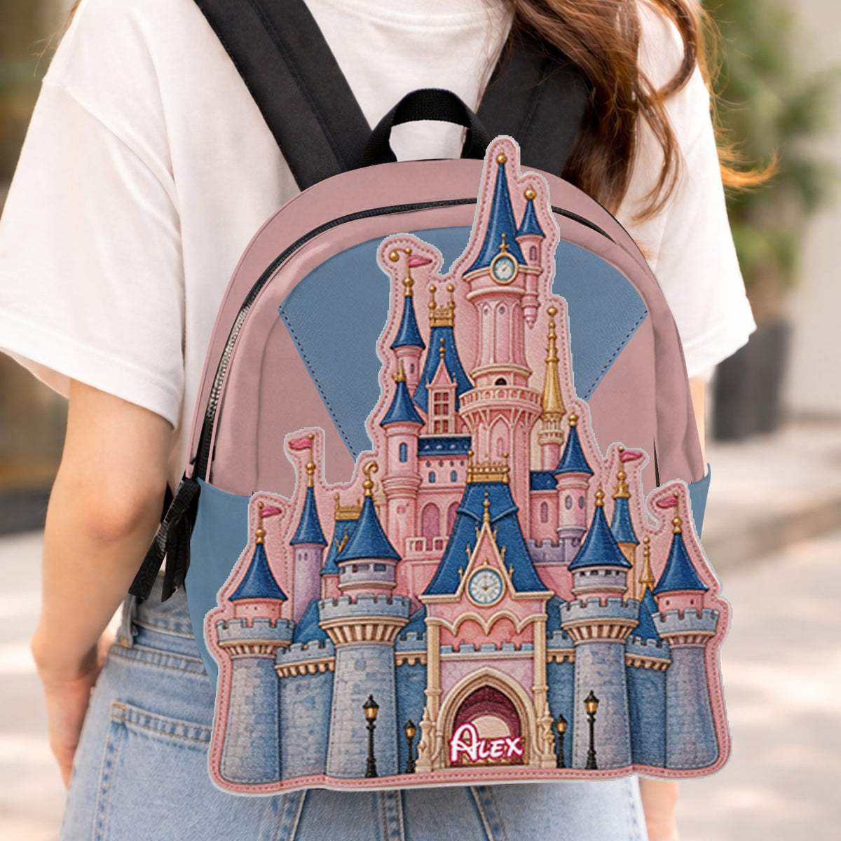 The Magical Castle - Personalized Dream Trip Changeable Leather Patch Backpack