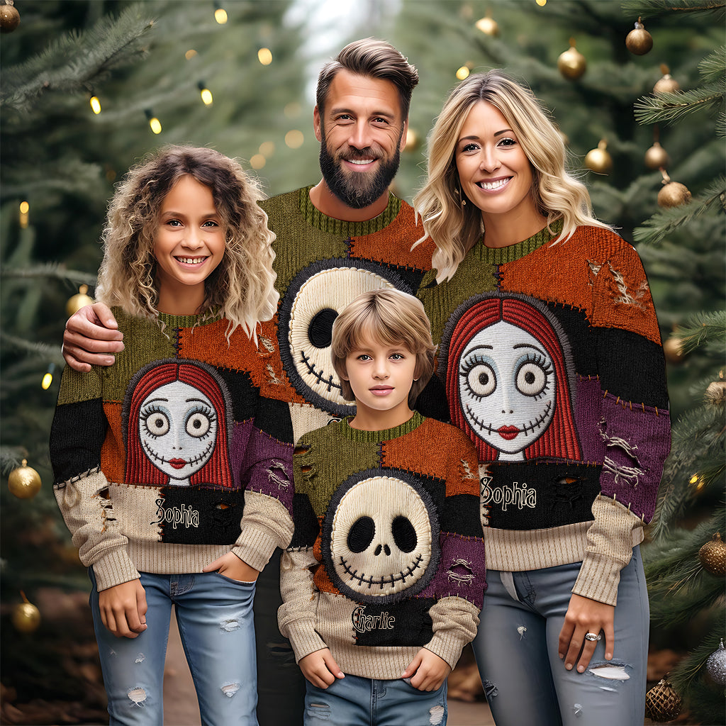 Skeleton - Personalized Nightmare Ugly Sweater