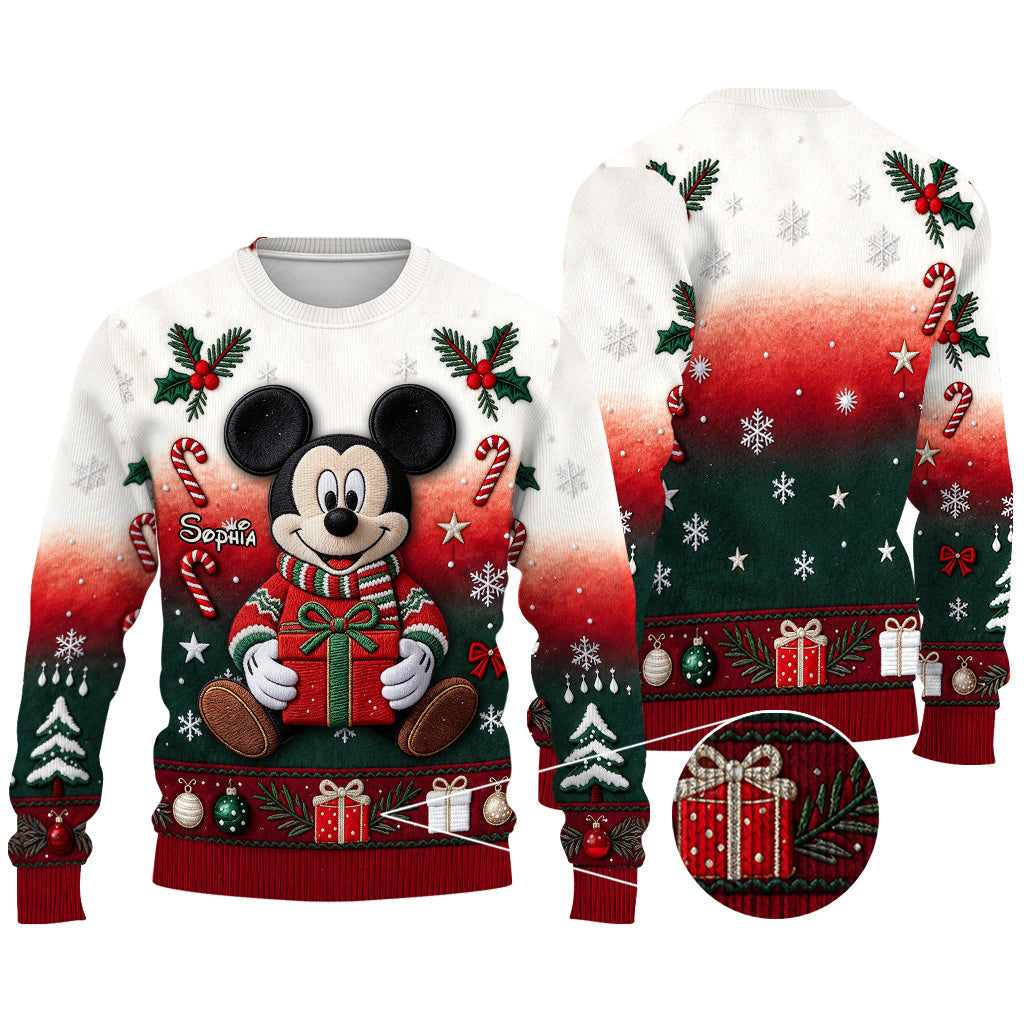 Merry Christmas - Personalized Mouse Ugly Sweater