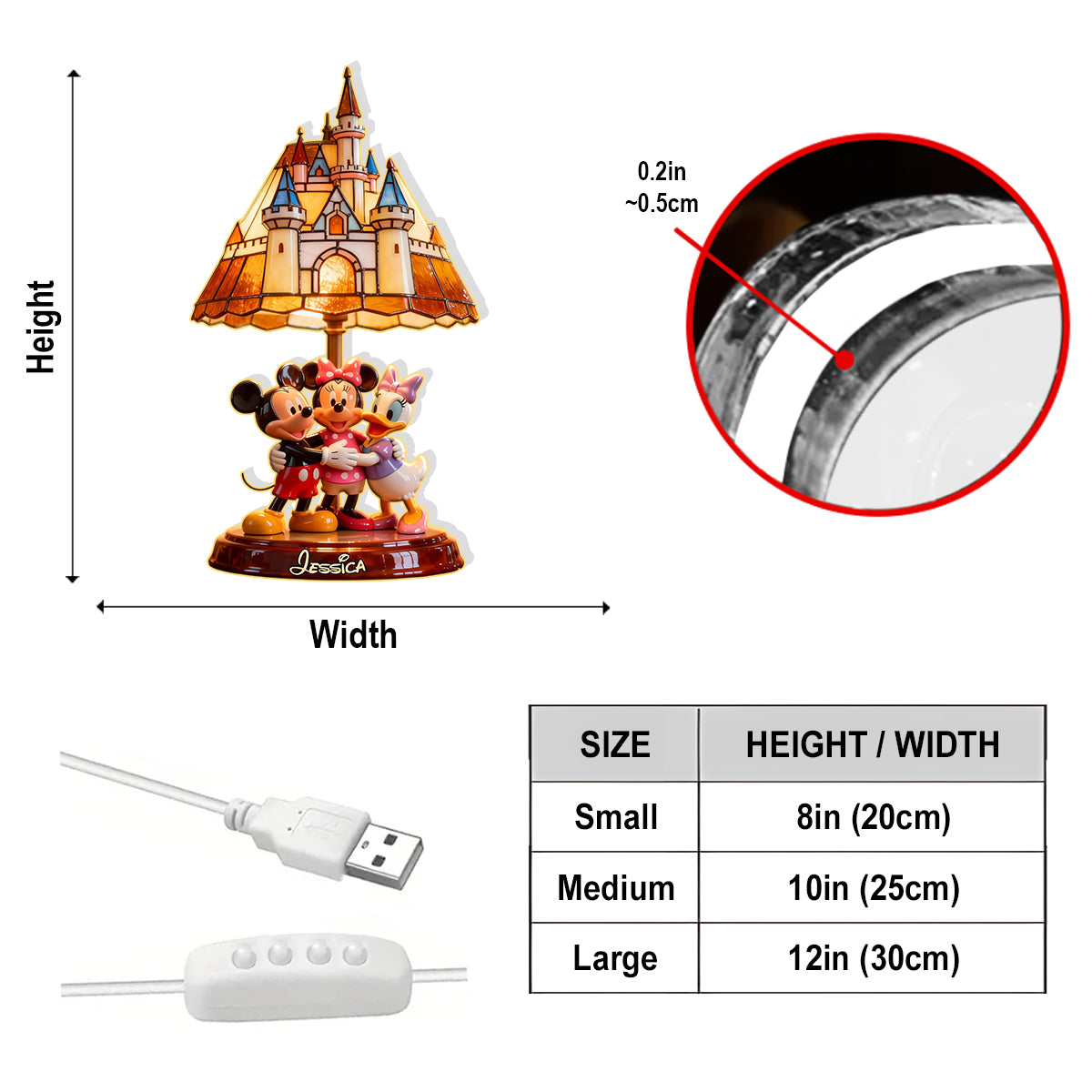 Magic Lights - Personalized Mouse Acrylic LED Night Light