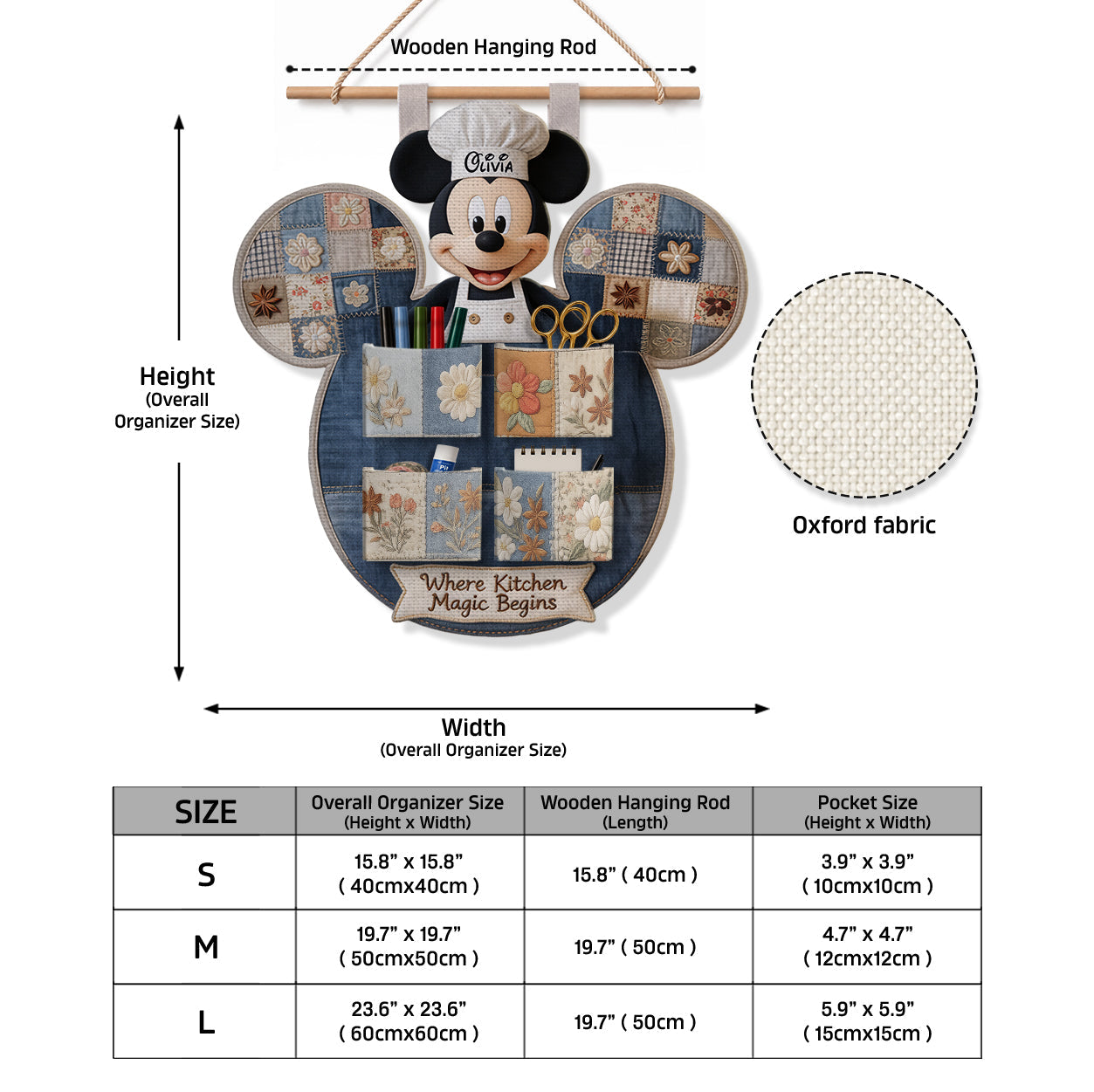 Magical Mouse Ears Hanging Storage - Personalized Mouse Hanging Organizer