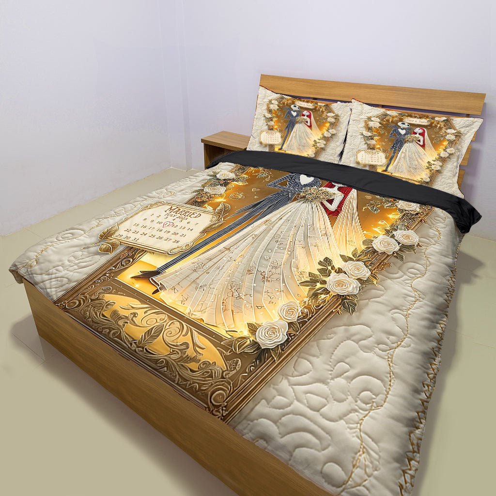 Horror Wedding Couple Custom Calendar - Personalized Nightmare Bedding Set
